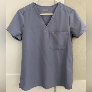 Figs Vapor Blue Space Dye Catarina One-Pocket Scrub Top Size XS